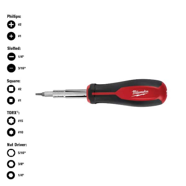 Milwaukee 4pc Gift Set - Knife, LED Measuring Tape, 13 in 1 Driver