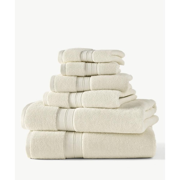 Happitat 6-Piece Fluffy Bath Towel Set in Navy