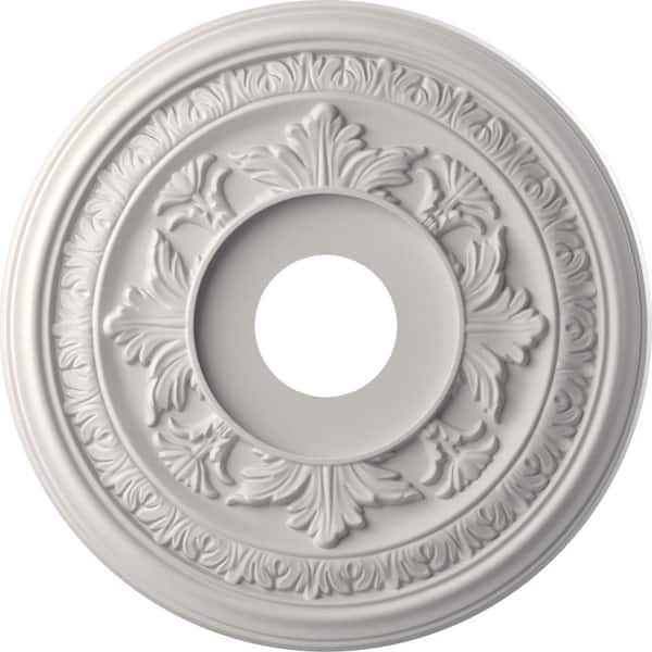 Ekena Millwork 16 in. O.D. x 3-1/2 in. I.D. x 1 in. P Baltimore Thermoformed PVC Ceiling Medallion in UltraCover Satin Blossom White