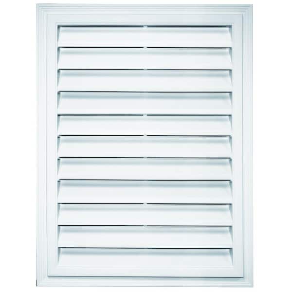 Builders Edge 20.2 in. x 26.2 in. Rectangular White Plastic UV Resistant Gable Louver Vent