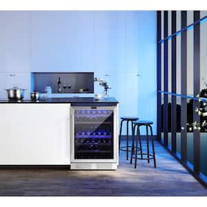 24 in. Dual Zone 46-Bottle Built-In Wine Cooler in Stainless Steel