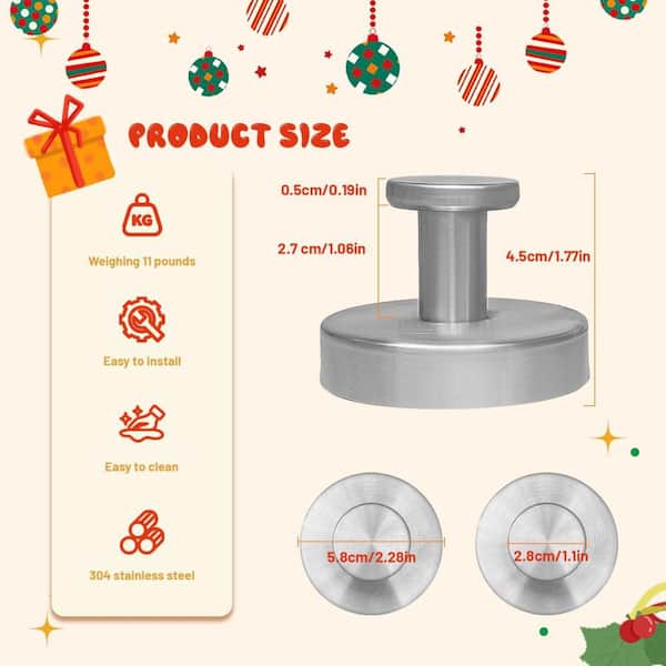 4-Pack Suction Cup Hooks for Shower and Bathroom, No-Drill and Removable, Bath Robe or Towel Hook, Silver