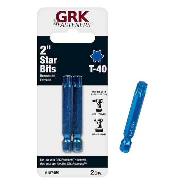 GRK Fasteners T-40 2 in. Steel Star Bits (2-Per Pack)