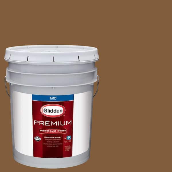 Glidden Premium 1 gal. #HDGO65 Warm Spice Brown Eggshell Interior Paint with Primer