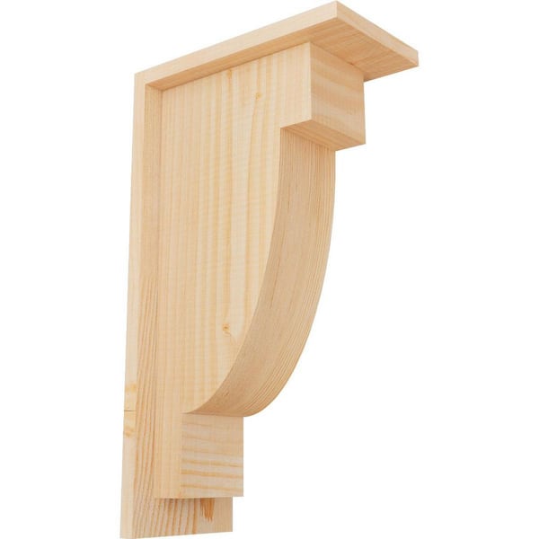 Ekena Millwork 5-1/2 in. x 10 in. x 18 in. Douglas Fir Alpine Smooth Corbel with Backplate