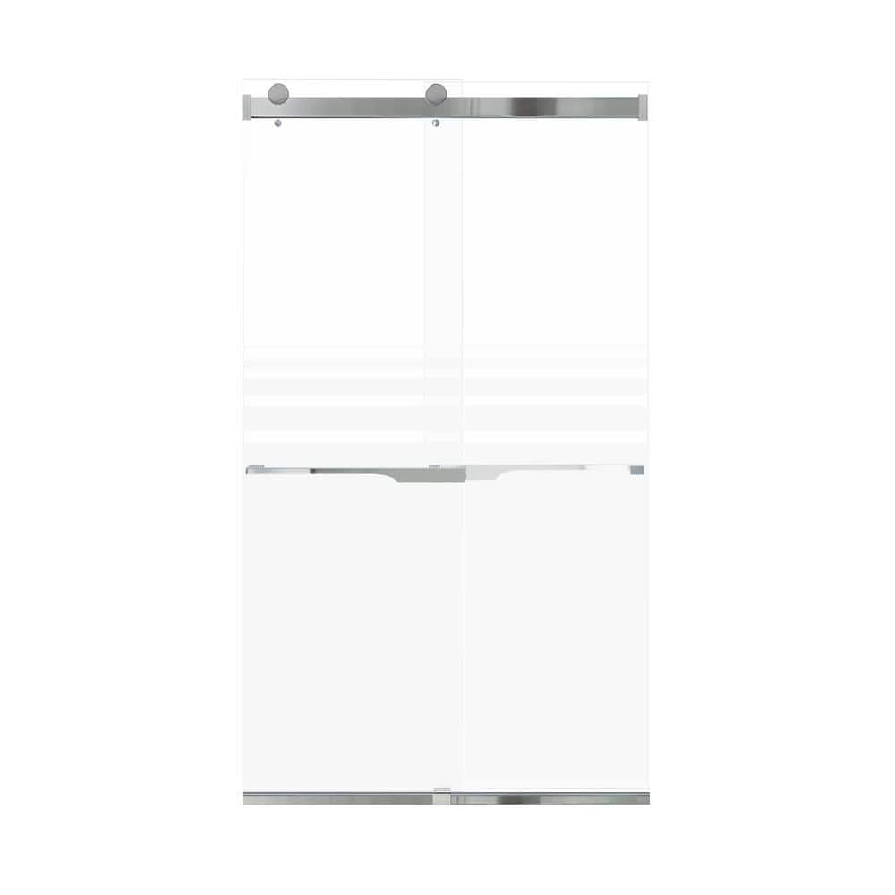 Brianna 48" x 80" Sliding Frameless Shower Door in Polished Chrome with Frosted Glass