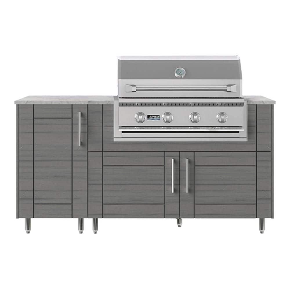 Daybreak 68.5 in. W 4-Burner Propane Grill Island in Stainless Steel Sanibel Dark Ash price history on PriceWatchPro