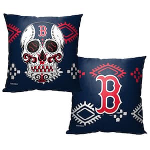 MLB Red Sox Candy Skull Printed Polyester Throw Pillow 18 X 18