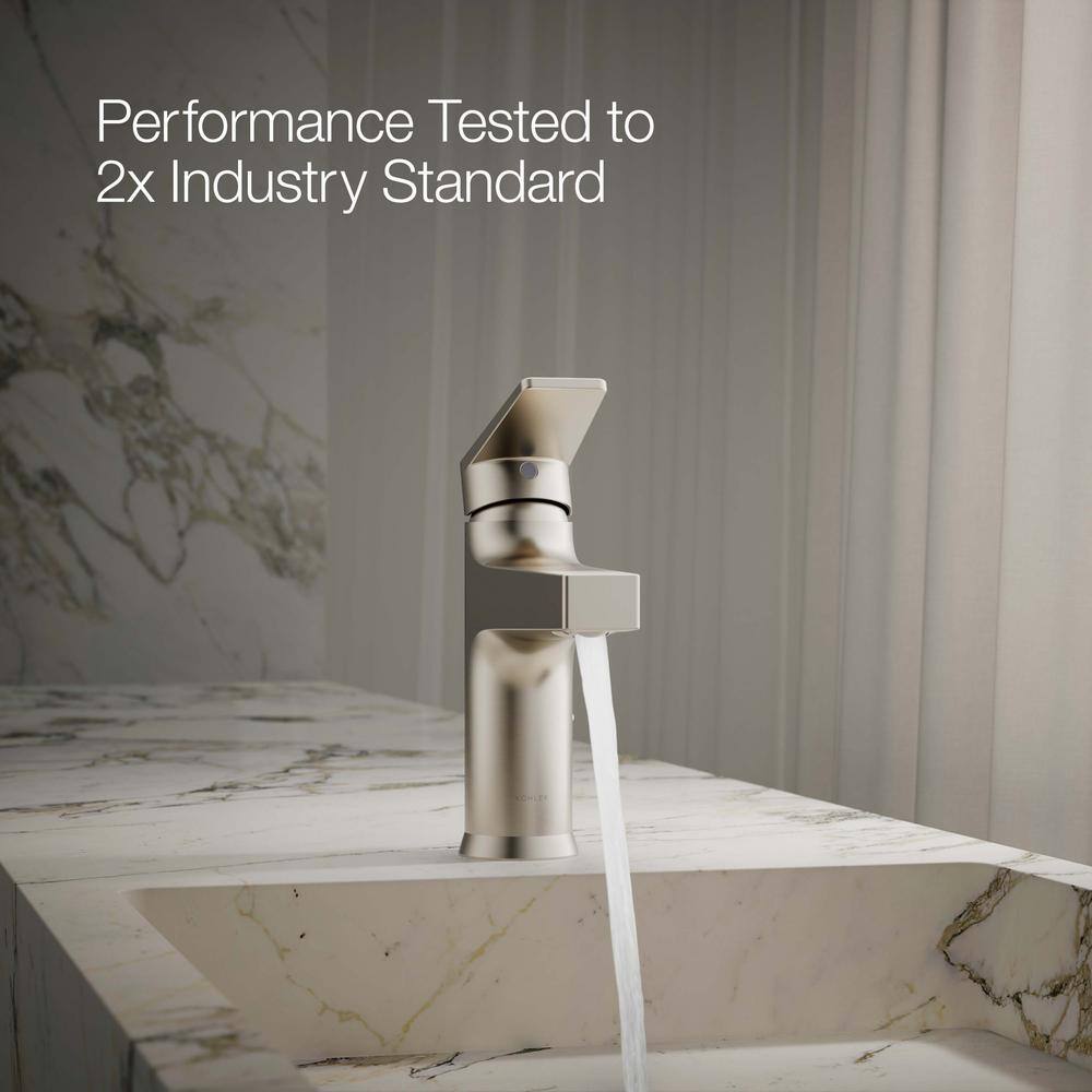 Taut Transitional Single-Handle Low-Arc Faucet in Vibrant Brushed Nickel