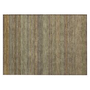 Chantille ACN527 Khaki 1 ft. 8 in. x 2 ft. 6 in. Machine Washable Indoor/Outdoor Geometric Area Rug