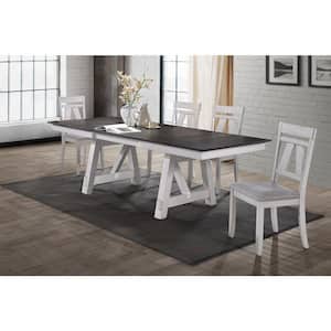 New Classic Furniture Maisie 5-piece Wood Top Rectangle Dining Set, White and Brown