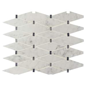 Marbella Diamond 12 in. x 12 in. x 10 mm Polished Marble Mosaic Tile (10 sq. ft. / case)