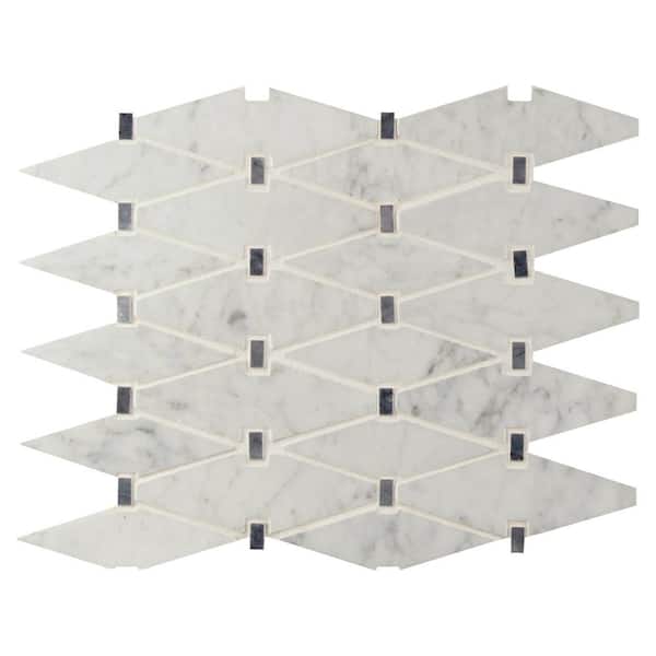 MSI Marbella Diamond 12 in. x 12 in. x 0.38 in. Polished Marble Mesh-Mounted Mosaic Floor and Wall Tile (1 sq. ft./Each)