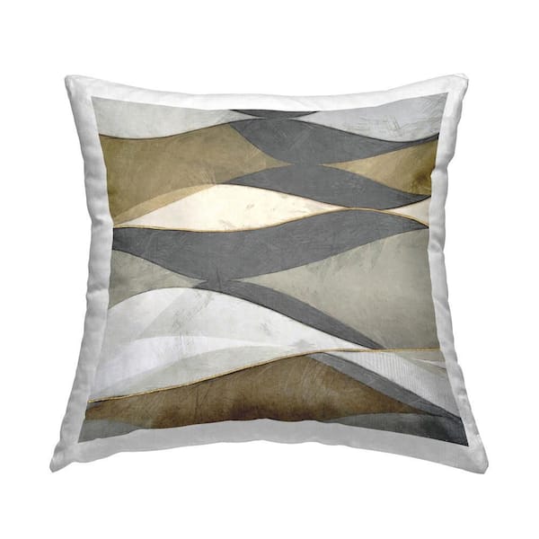 Stupell Industries Southwestern Arch Shapes Gray Geometric Polyester 18 in. x 18 in. Throw Pillow