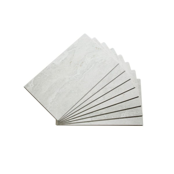 Polar Frost 14.8 in. W x 25.6 in. L Waterproof Adhesive No Grout Vinyl Wall Tile (21 sq. ft./case)