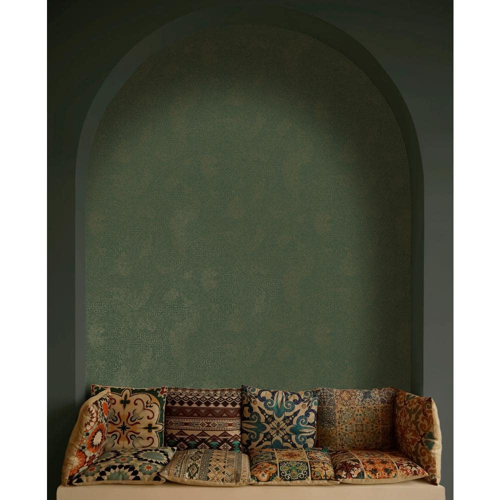Emerald Green Fragmented Intertwined Geometric Abstract Print Non Woven Non-Pasted Textured Wallpaper 57 Sq. Ft. price history on PriceWatchPro