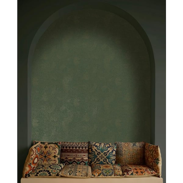 Walls Republic Emerald Green Fragmented Intertwined Geometric Abstract Print Non Woven Non-Pasted Textured Wallpaper 57 Sq. Ft.