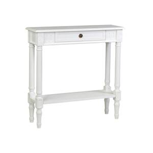 Marisol 31.5 in. White Standard Rectangle Bayur Wood Console Table with Drawer