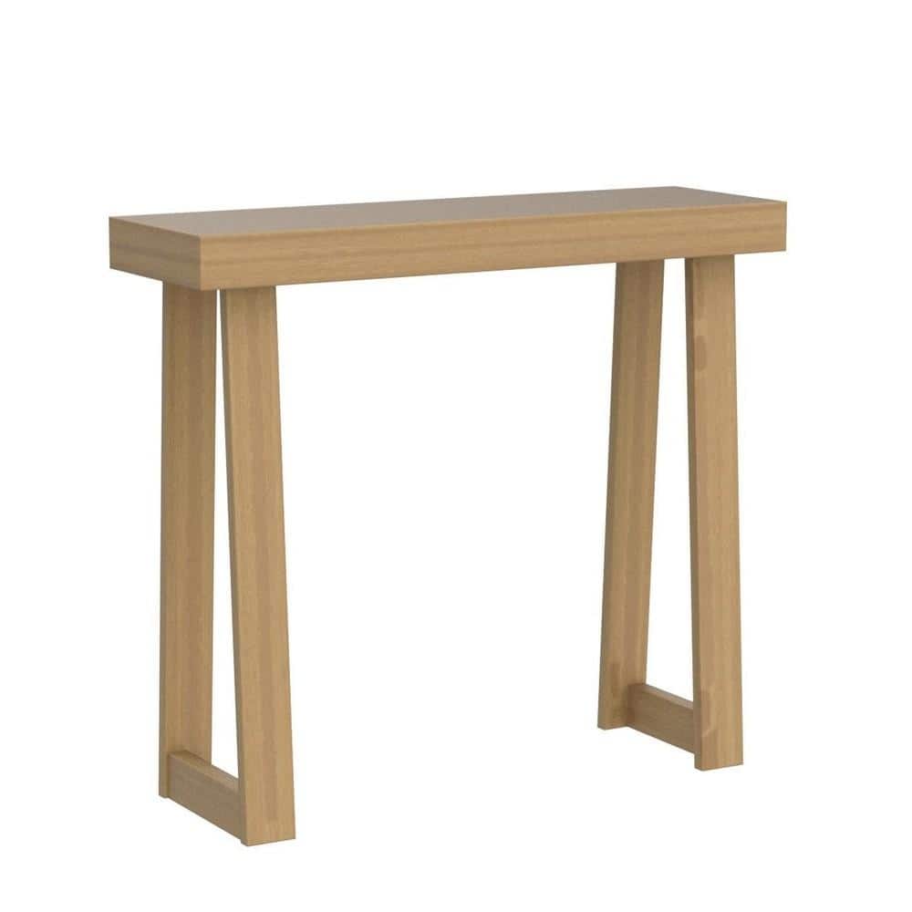 36 in. W Pecan Solid Wood Console Table for Living Room