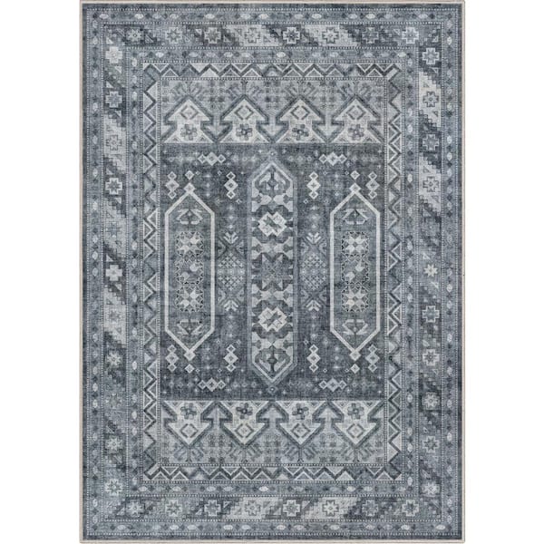 Well Woven Blue 5 ft. 3 in. x 7 ft. 3 in. Apollo Praha Vintage Global Tribal Area Rug