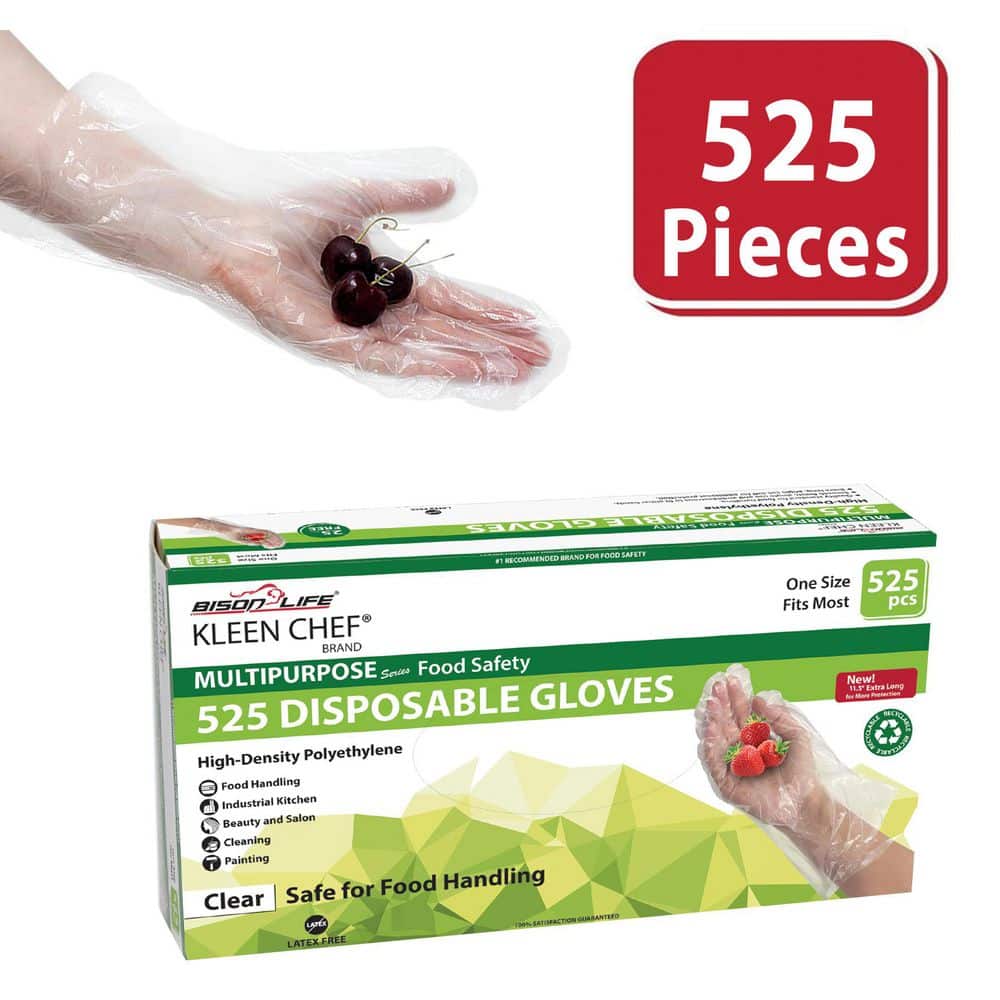1 Size Fits Most, Disposable Food Handling Long Cuff Poly Gloves (525 Count) price history on PriceWatchPro