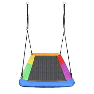 60 in. Disc Swing for Kids Multi-Colored Trampoline Net Multi-person Swing with Hardware