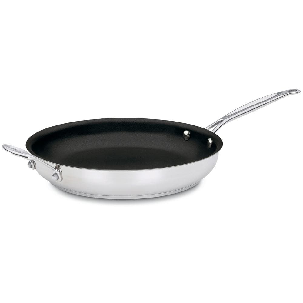 Chef's Classic 12 in. Stainless Steel Nonstick Open Skillet with Helper Handle