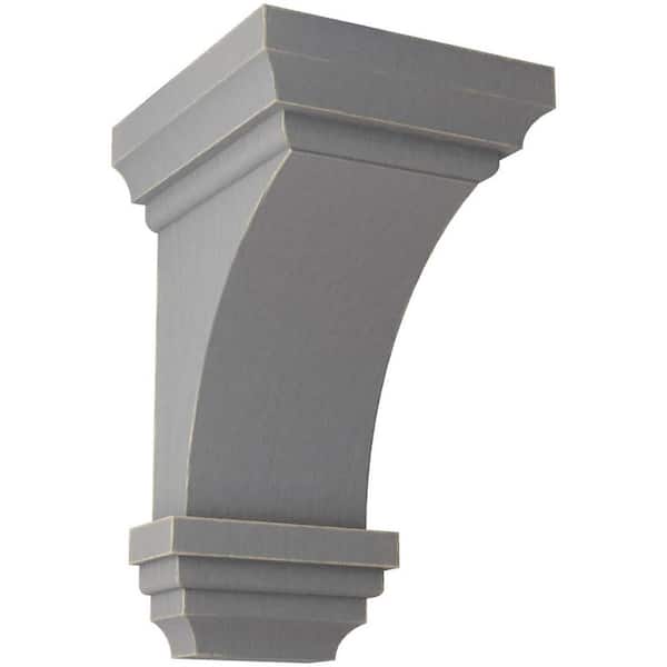 Ekena Millwork 3-1/2 in. x 6 in. x 3-3/4 in. Pebble Grey Mini Jefferson Wood Vintage Decor Corbel