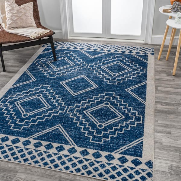 JONATHAN Y Amir Moroccan Beni Souk Navy/Ivory 4 ft. x 6 ft. Area Rug