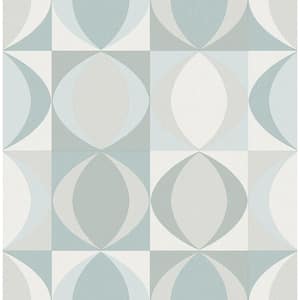Archer Light Blue Linen Geometric Light Blue Paper Strippable Roll (Covers 56.4 sq. ft.)