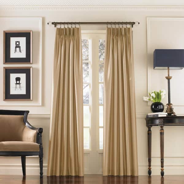 Curtainworks Marquee Sand Light Filtering Pinch Pleat/Back Tab Lined Curtain Panel - 30 in. W x 120 in. L