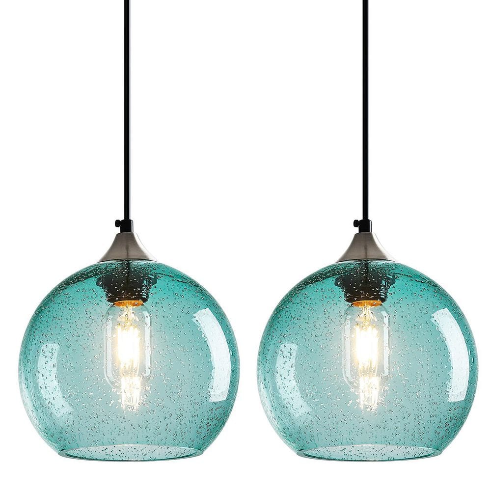 Home Lighting ‎60 Watts 1 Light 7. 87in Light Blue Glass Pendant Light for Living Room, No Bulbs Included, 2Pack price history on PriceWatchPro