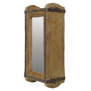 3.5 in. x 12 in. Classic Rectangle Framed Brown Vanity Mirror