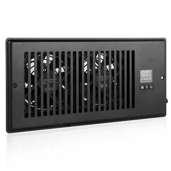 Tidoin 10 in. 10 Fan Speeds Window Fan in Black with Thermostat, High Velocity Ventilation Fan and High Precision Thermal Probe