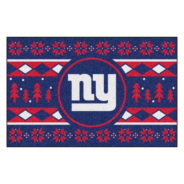 FANMATS New York Giants Holiday Sweater Dark Blue 1.5 ft. x 2.5 ft. Starter Area Rug