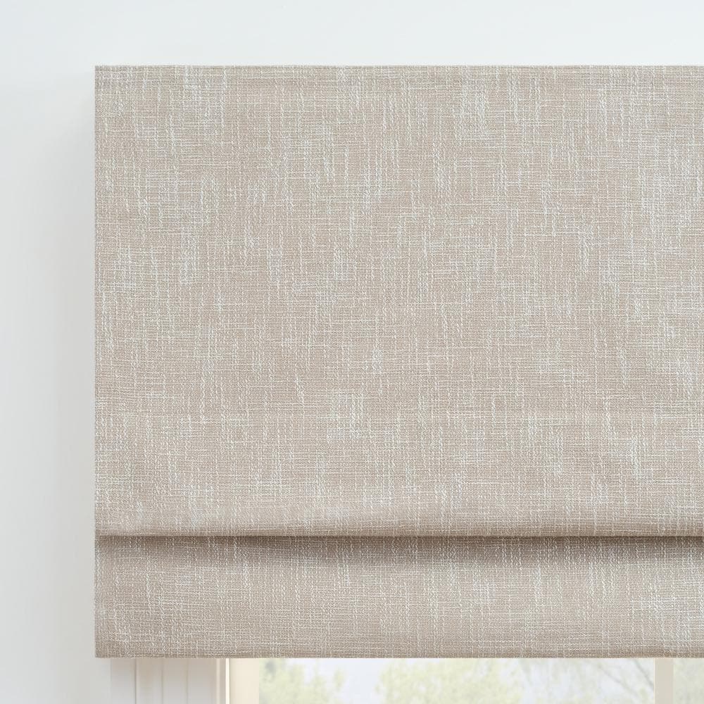 Linen Cordless Blackout Roman Shade for Interior Windows