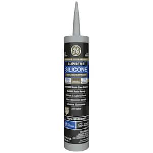 Supreme Silicone Caulk 10.1 oz Window and Door Sealant Gray