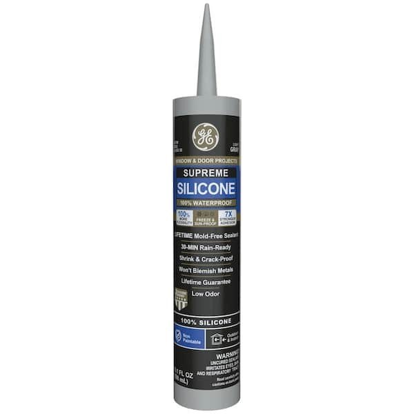 Supreme Silicone Caulk 10.1 oz Window and Door Sealant Gray