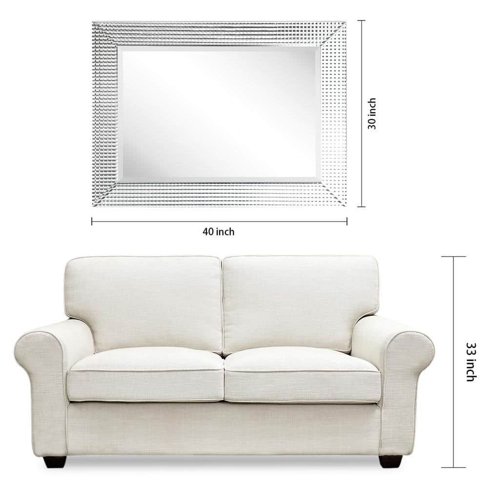 Luxe Prism Beveled Glass & Wood Frame Mirror, 30" x 40"