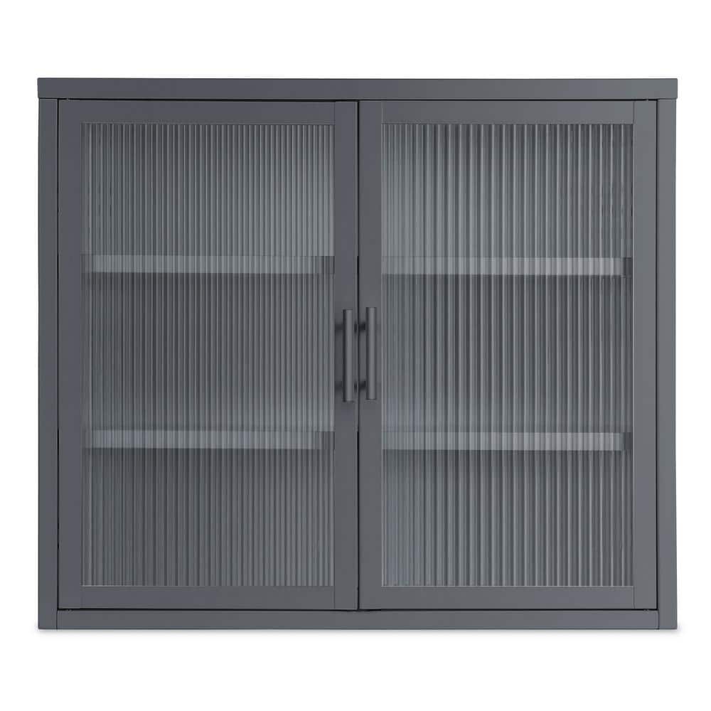 27.6 in. W. x 9.1 in. D x 23.6 in. H Bathroom Storage Wall Cabinet in Gray