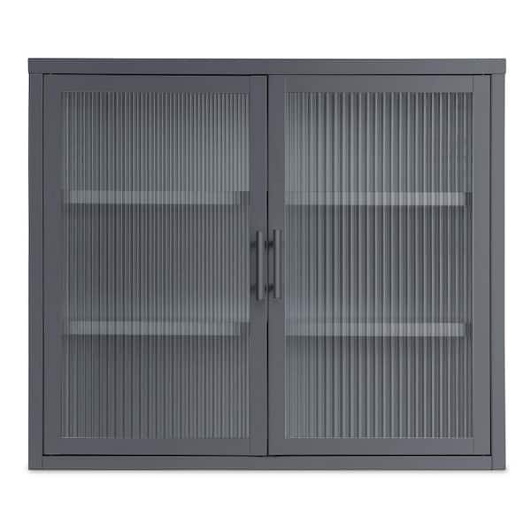 Unbranded 27.6 in. W. x 9.1 in. D x 23.6 in. H Bathroom Storage Wall Cabinet in Gray