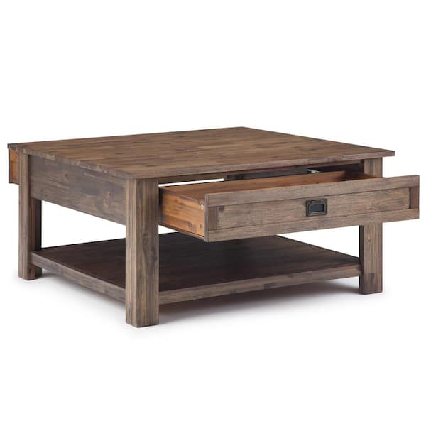 wetiny 20 in. Natural Small Rectangle Wood Coffee Table 1206190111AAD - The  Home Depot