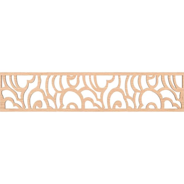 Ekena Millwork Springfield Fretwork 0.25 in. D x 46.75 in. W x 10 in. L Red Oak Wood Panel Moulding