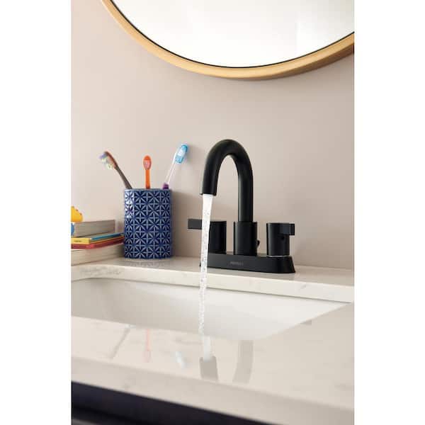 Precept 4 in. Centerset 2-Handle Bathroom Faucet in Matte Black