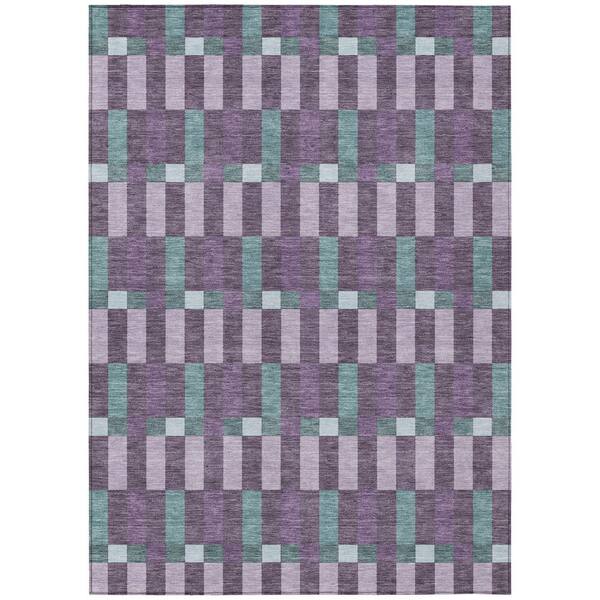 Chantille Machine Washable Indoor/Outdoor Abstract ACN2548 Plum 8 ft. x 10 ft. Area Rug