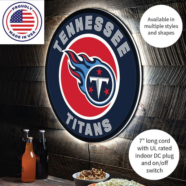 Evergreen Tennessee Titans Round 23 in. Plug-in LED Lighted Sign 8LED3830RD  - The Home Depot