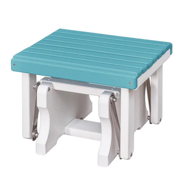 American Furniture Classics Adirondack Series White Frame High Density Plastic Outdoor Gliding Ottoman
