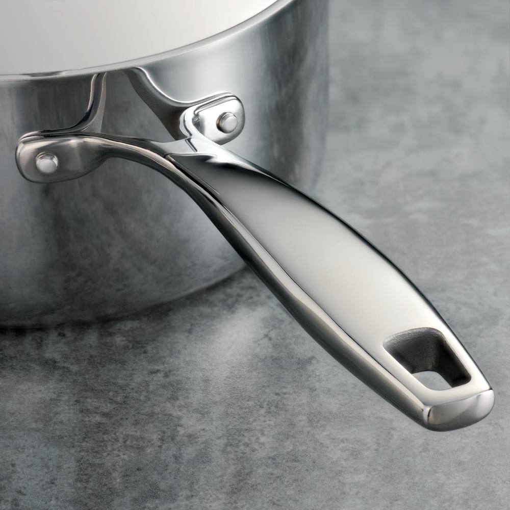 Tri-Ply Clad Stainless Steel 2-Quart Sauce Pan with Lid