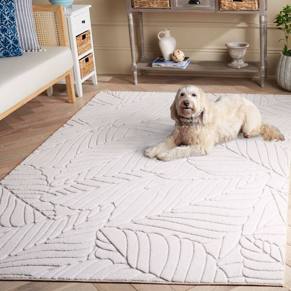 SAFAVIEH Versailles 6 ft. x 9 ft. Ivory Botanical Tropical Leaf