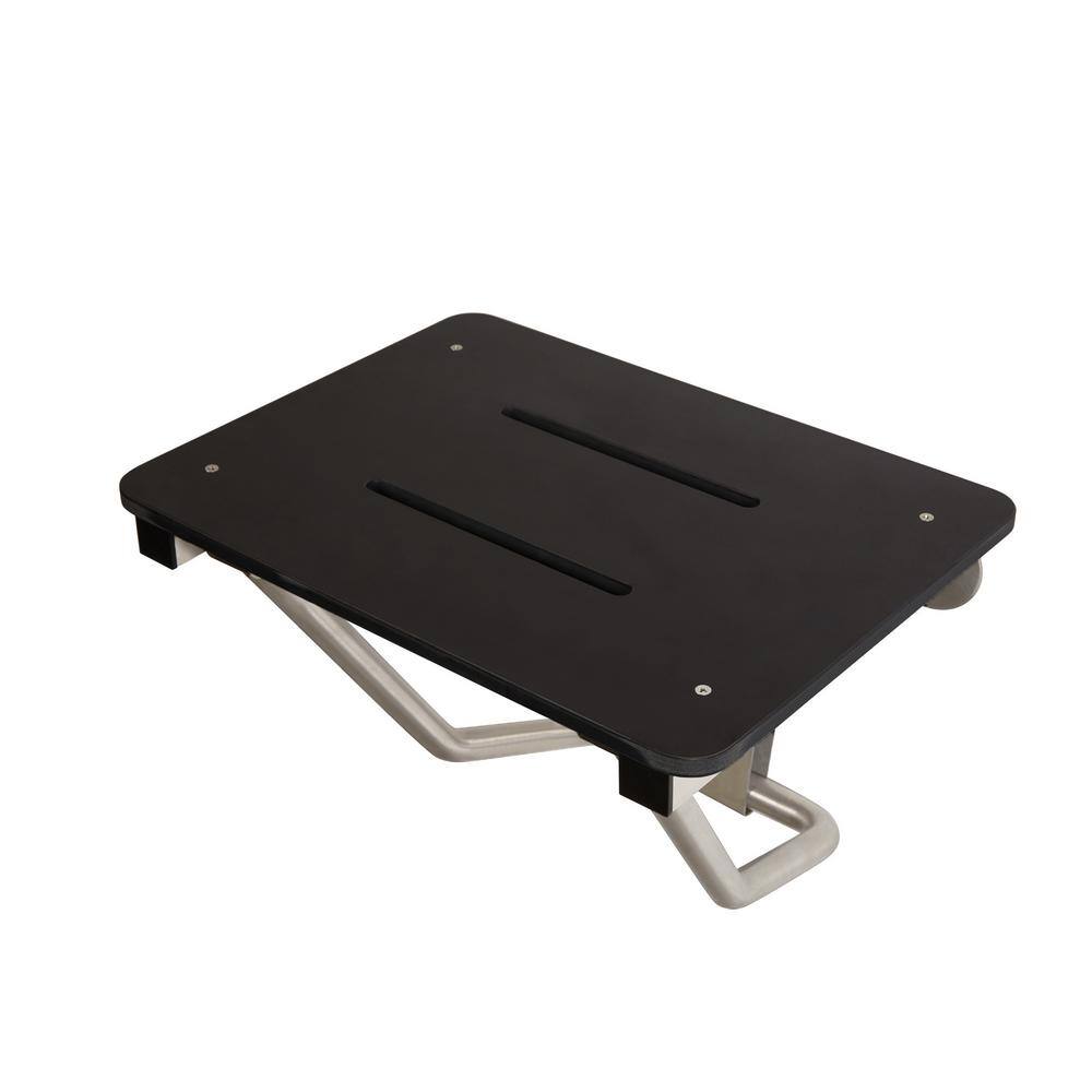 24" x 15" Black Folding Wall Mount ADA Shower Seat Bench